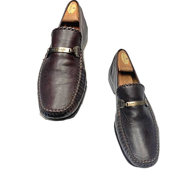 MEZLAN Avalanche‎ Brown Leather Bit Whipstich Loafers - Picture 11 of 12